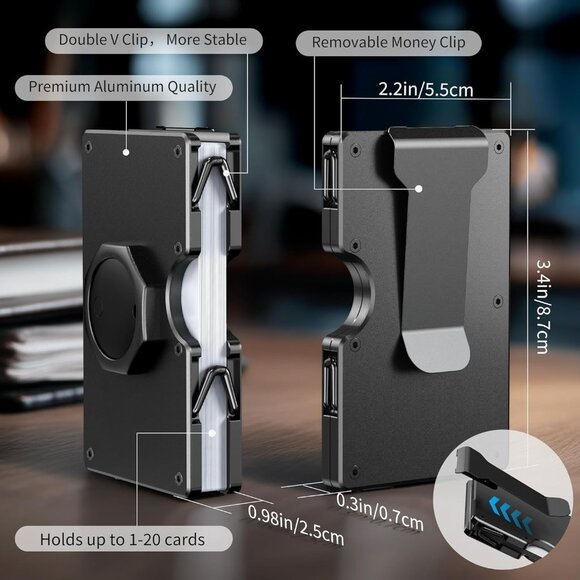 New Air Tags Metal Wallet for men - Picture 6 of 8